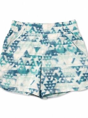 Columbia Teal and White Geometric Athletic Shorts